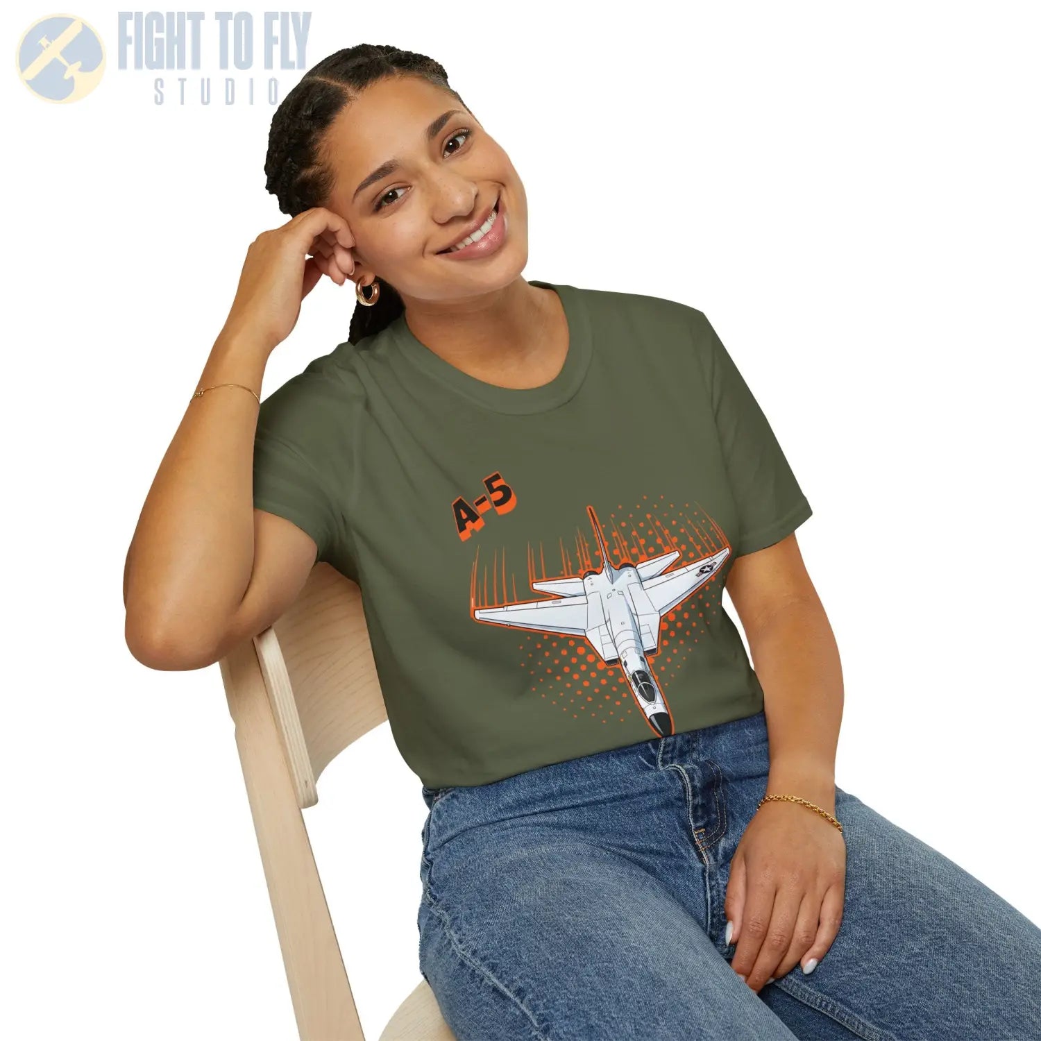 A-5 Vigilante Comic Style T-Shirt - Pilot gifts - WWII warbird t-shirt