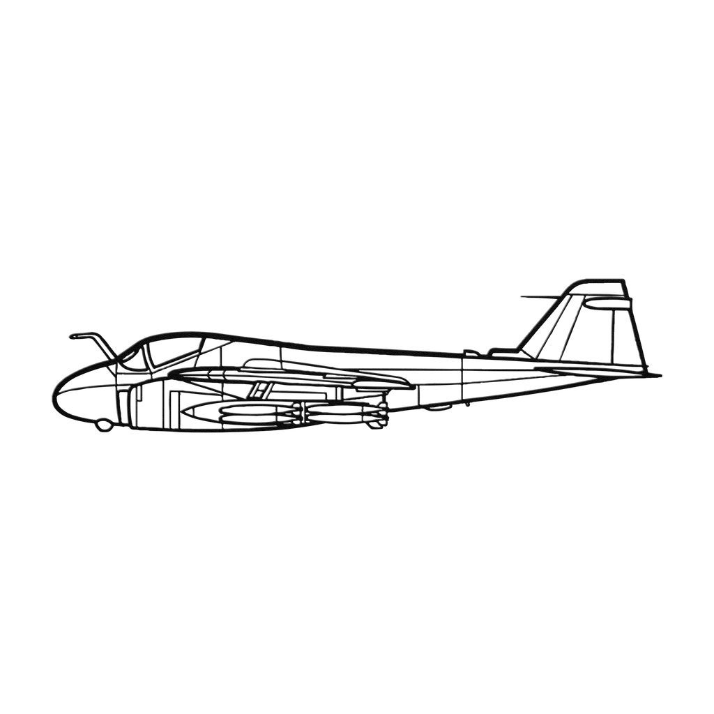 A-6 Die Cut Wall Art - Metal Sign - Gifts for pilots - Aviation apparel