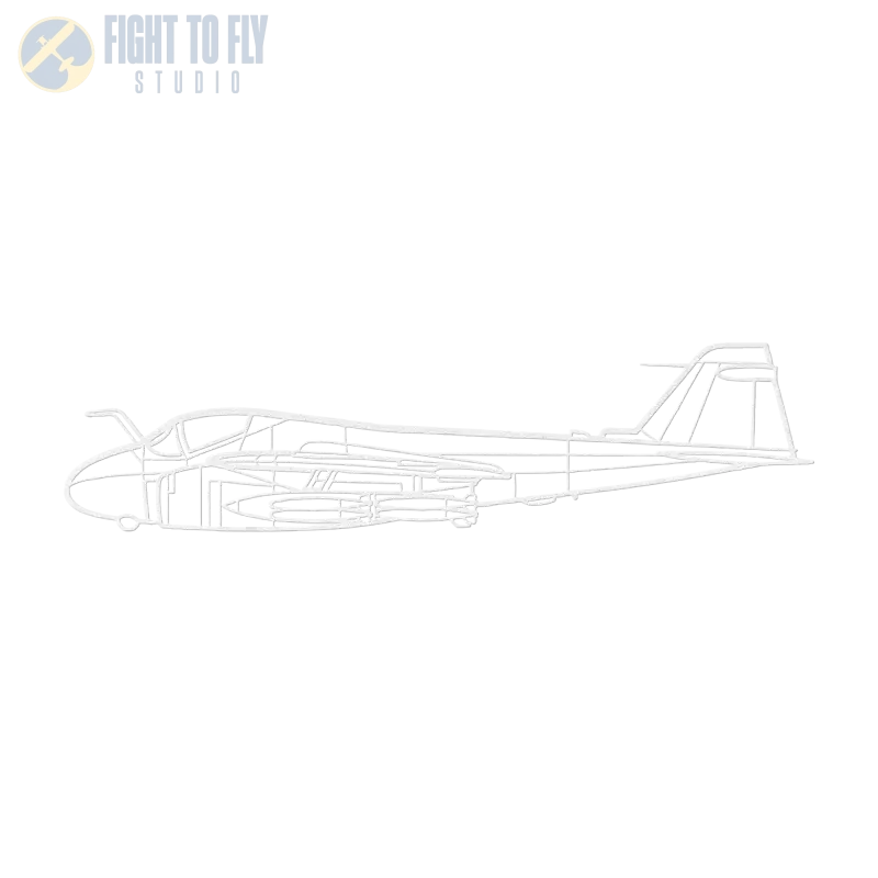 A-6 Die Cut Wall Art - Metal Sign - Pilot gifts - WWII warbird t-shirt