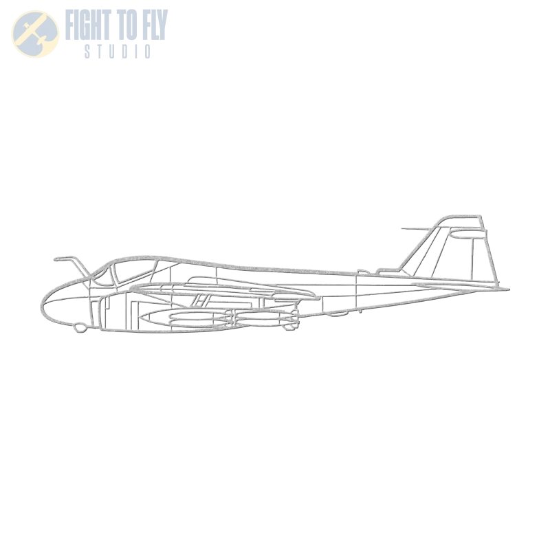 A-6 Die Cut Wall Art - Metal Sign - Pilot gifts - WWII warbird t-shirt
