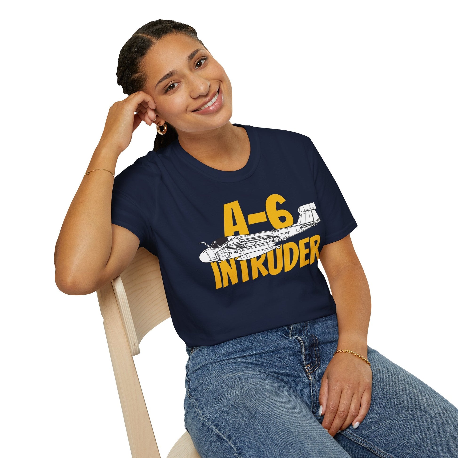 A-6 Intruder Side Profile T-Shirt – All-Weather Navy Attack Jet Tee - Gifts for pilots - Aviation apparel