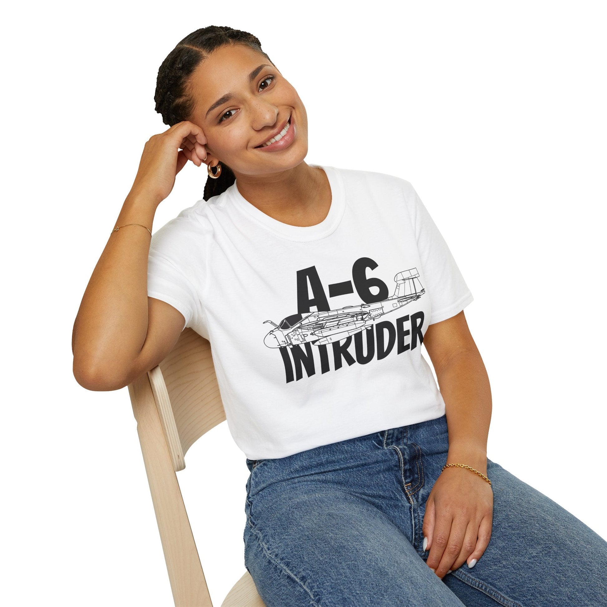A-6 Intruder Side Profile T-Shirt – All-Weather Navy Attack Jet Tee - Gifts for pilots - Aviation apparel