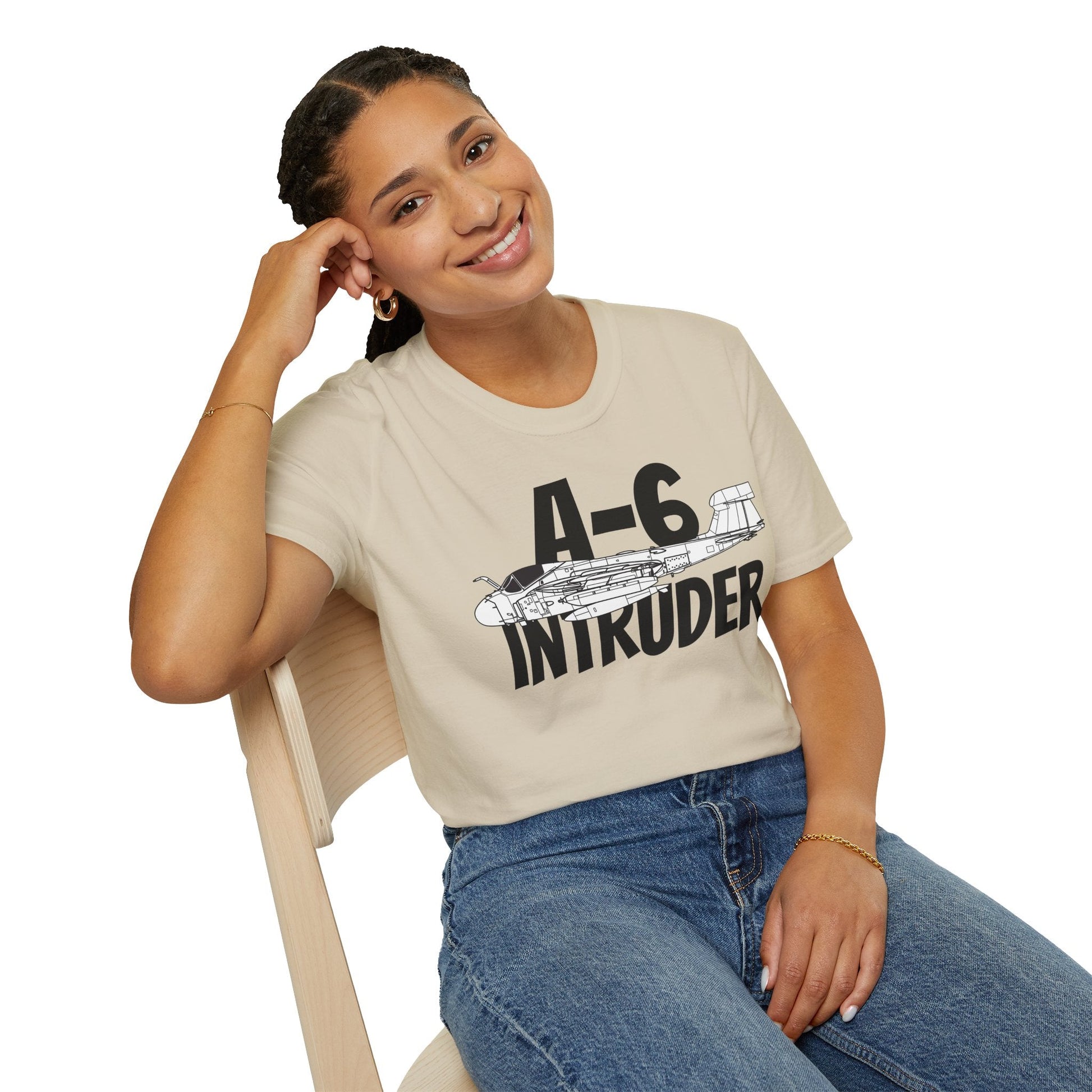 A-6 Intruder Side Profile T-Shirt – All-Weather Navy Attack Jet Tee - Gifts for pilots - Aviation apparel