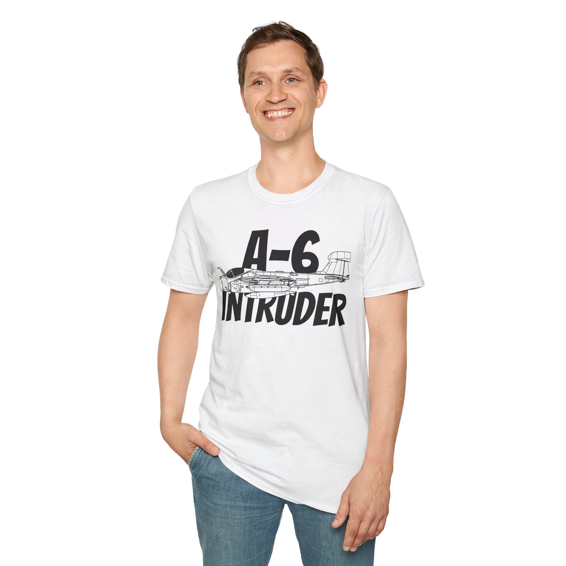 A-6 Intruder Side Profile T-Shirt – All-Weather Navy Attack Jet Tee - Gifts for pilots - Aviation apparel