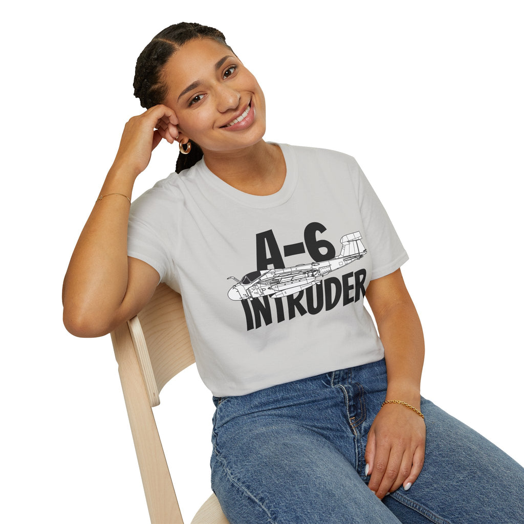 A-6 Intruder Side Profile T-Shirt – All-Weather Navy Attack Jet Tee - Gifts for pilots - Aviation apparel
