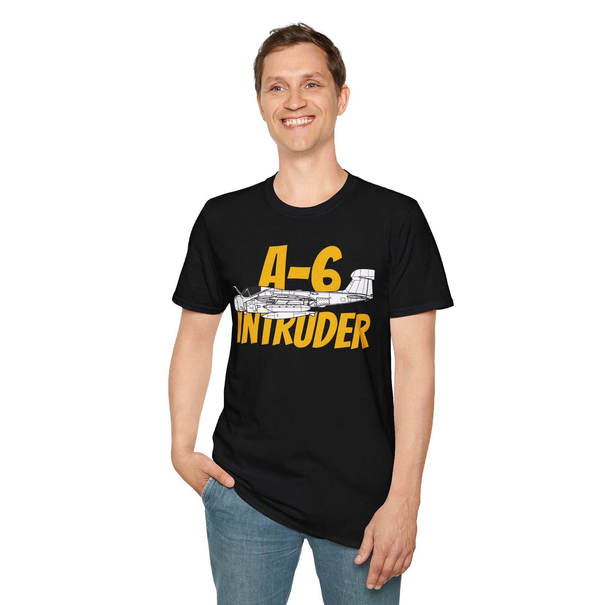 A-6 Intruder Side Profile T-Shirt – All-Weather Navy Attack Jet Tee - Gifts for pilots - Aviation apparel
