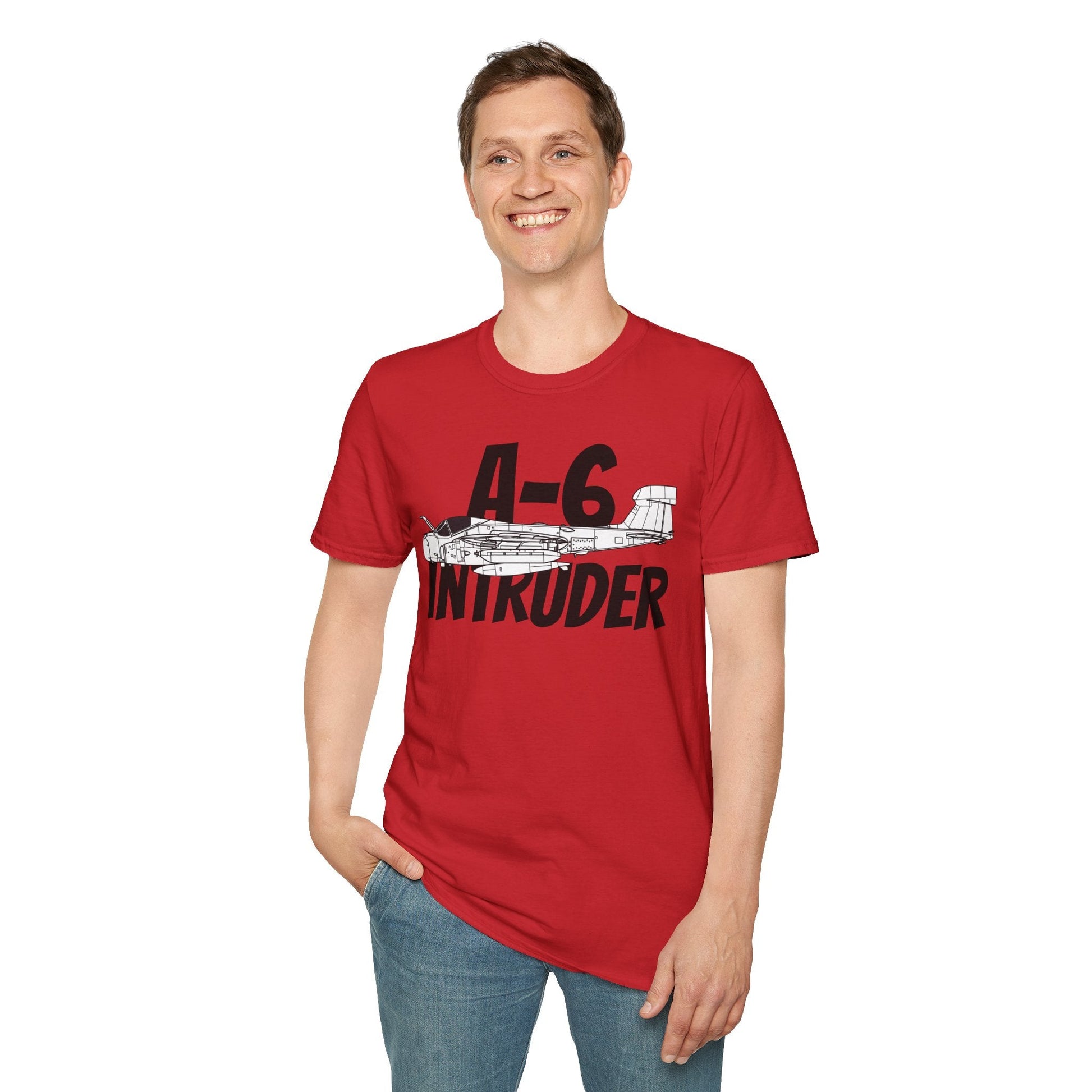 A-6 Intruder Side Profile T-Shirt – All-Weather Navy Attack Jet Tee - Gifts for pilots - Aviation apparel