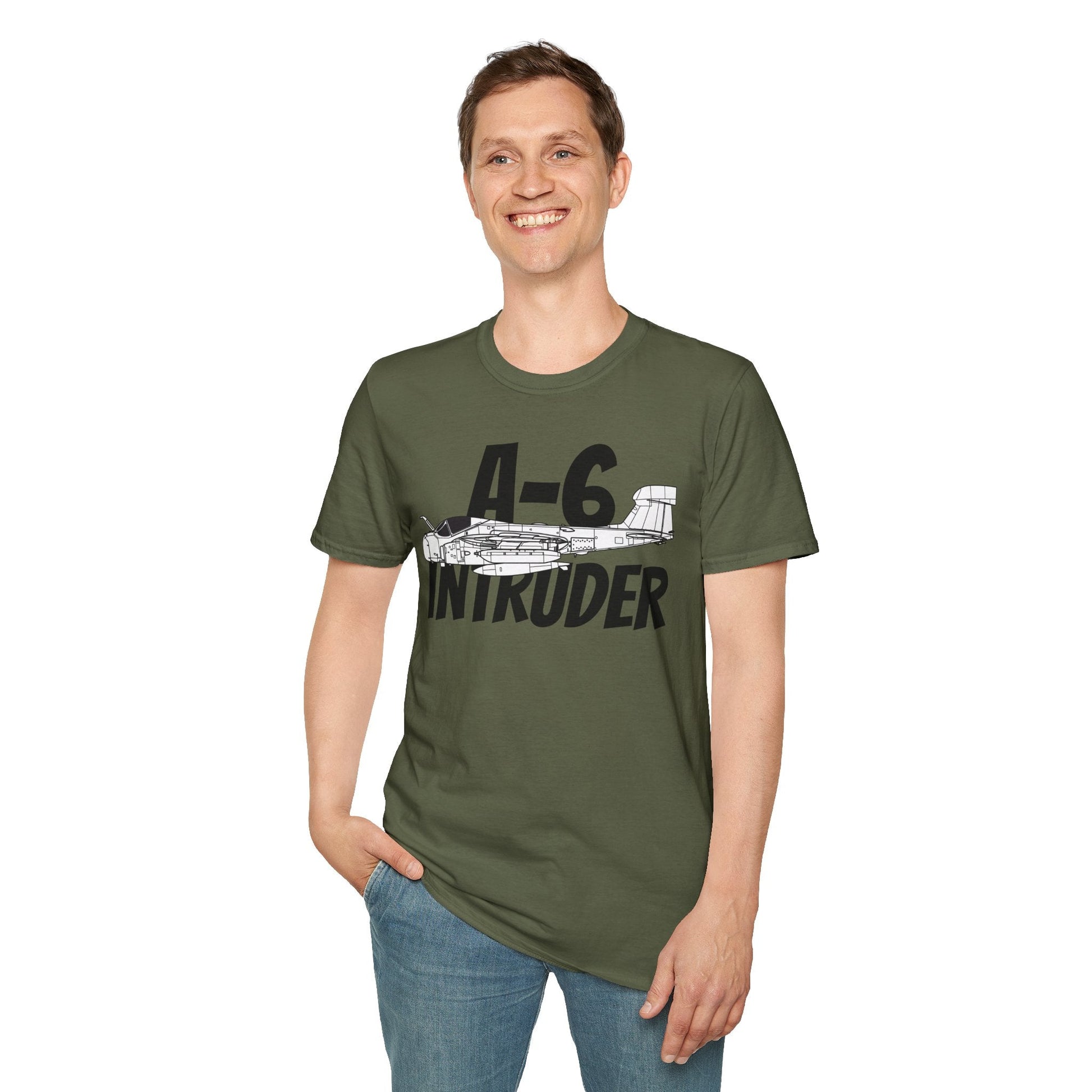A-6 Intruder Side Profile T-Shirt – All-Weather Navy Attack Jet Tee - Gifts for pilots - Aviation apparel