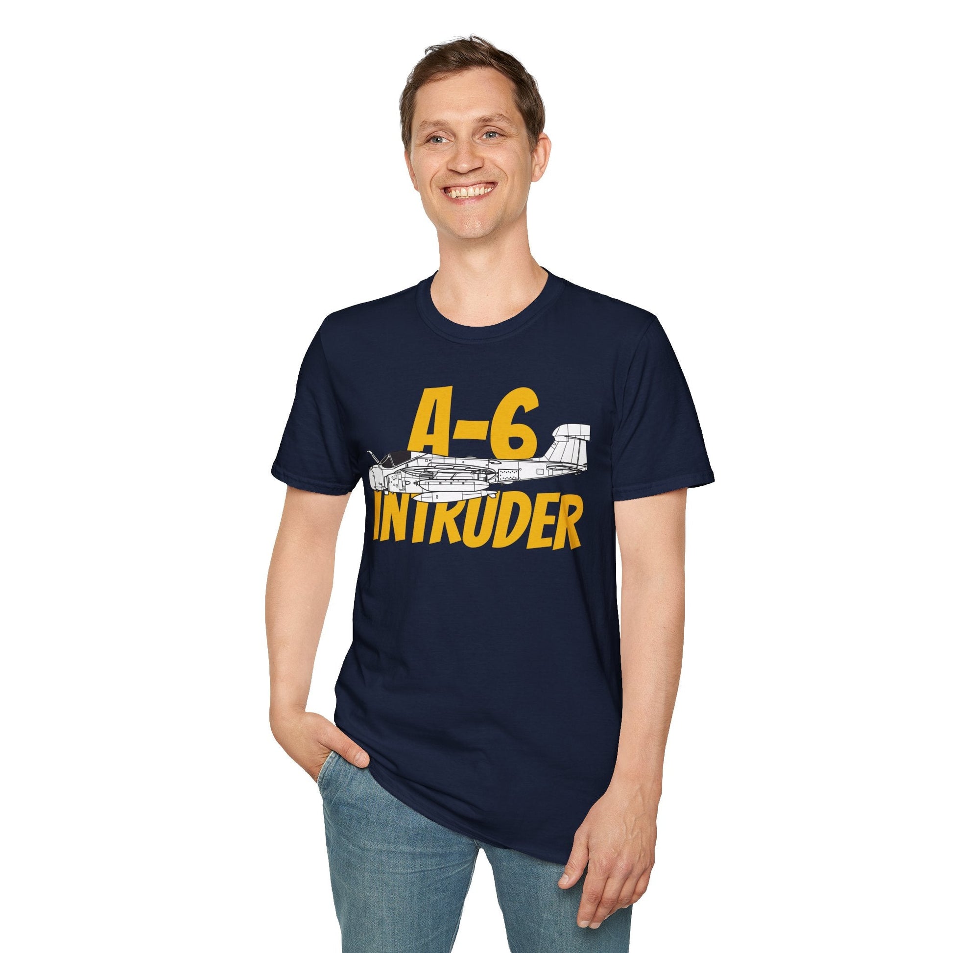 A-6 Intruder Side Profile T-Shirt – All-Weather Navy Attack Jet Tee - Gifts for pilots - Aviation apparel