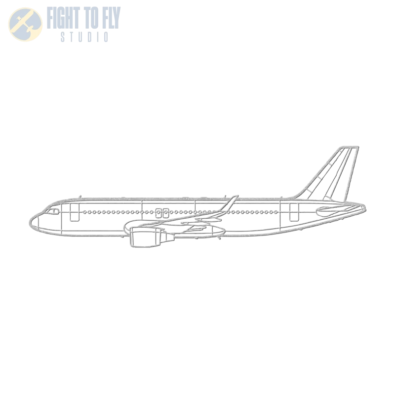 A320 Die Cut Metal Wall Art - Sign - Pilot gifts - WWII warbird t-shirt