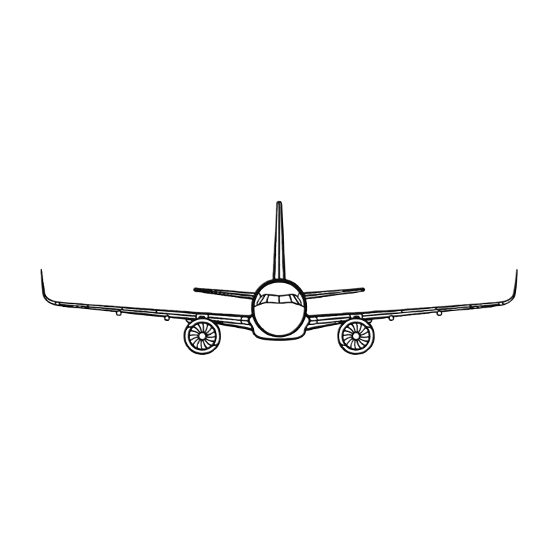 A321 Front View Die Cut Metal Wall Art - Sign - Pilot gifts - WWII warbird t-shirt