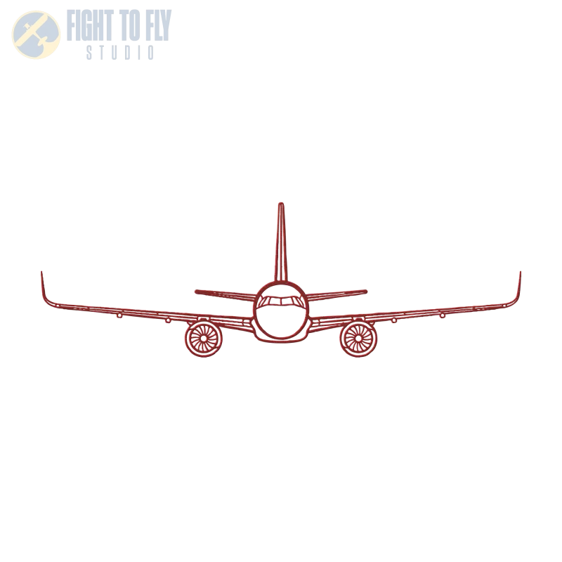A321 Front View Die Cut Metal Wall Art - Sign - Pilot gifts - WWII warbird t-shirt