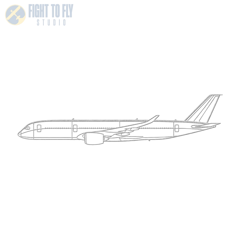 A350 Die Cut Metal Wall Art - Sign - Pilot gifts - WWII warbird t-shirt