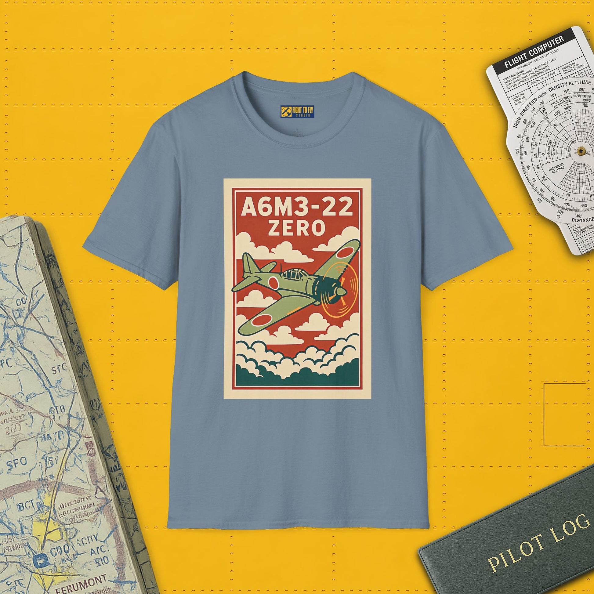 A6M Zero Premium T-Shirt – WWII Japanese Fighter Full Graphic Aviation Tee - Pilot gifts - warbird t-shirt