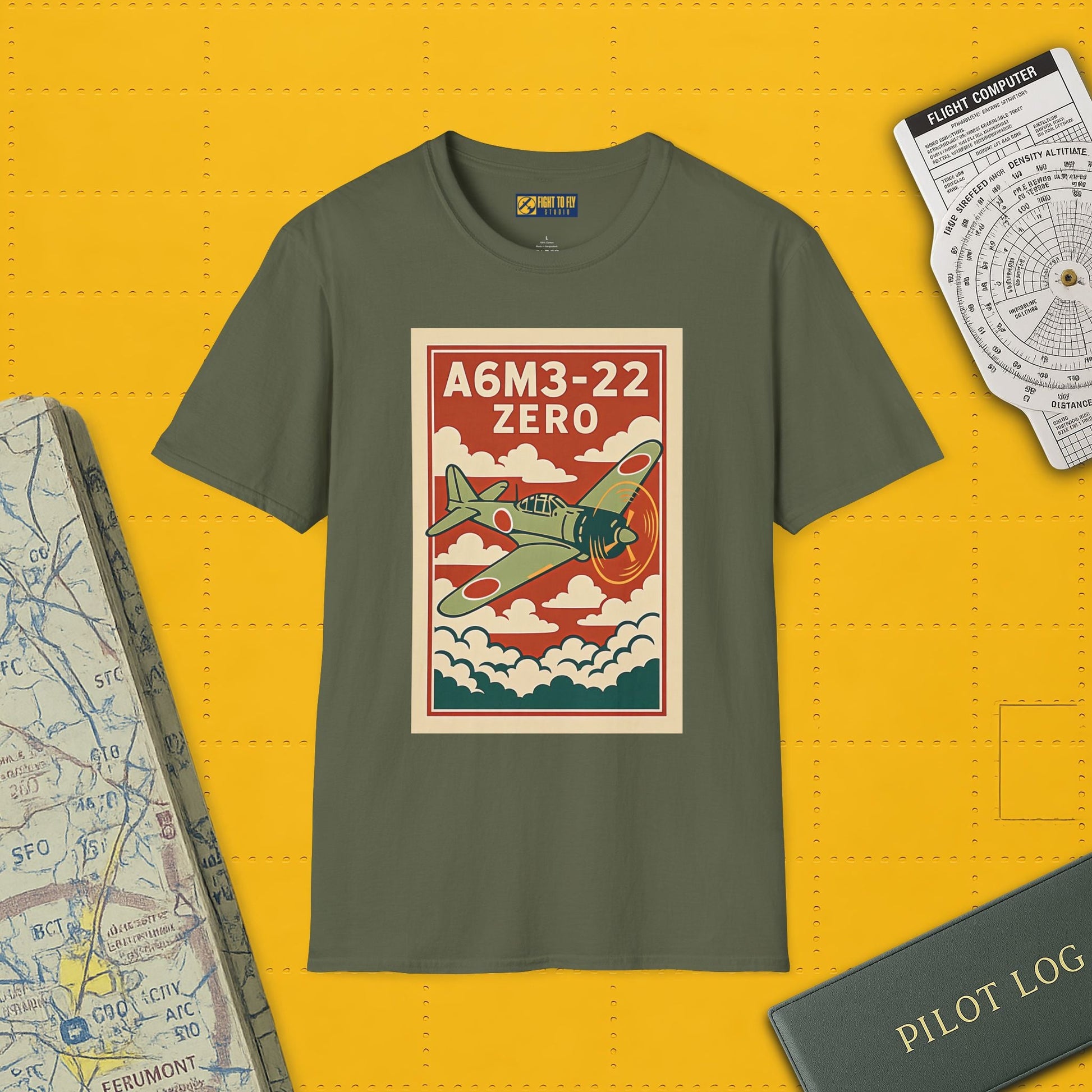 A6M Zero Premium T-Shirt – WWII Japanese Fighter Full Graphic Aviation Tee - Pilot gifts - warbird t-shirt