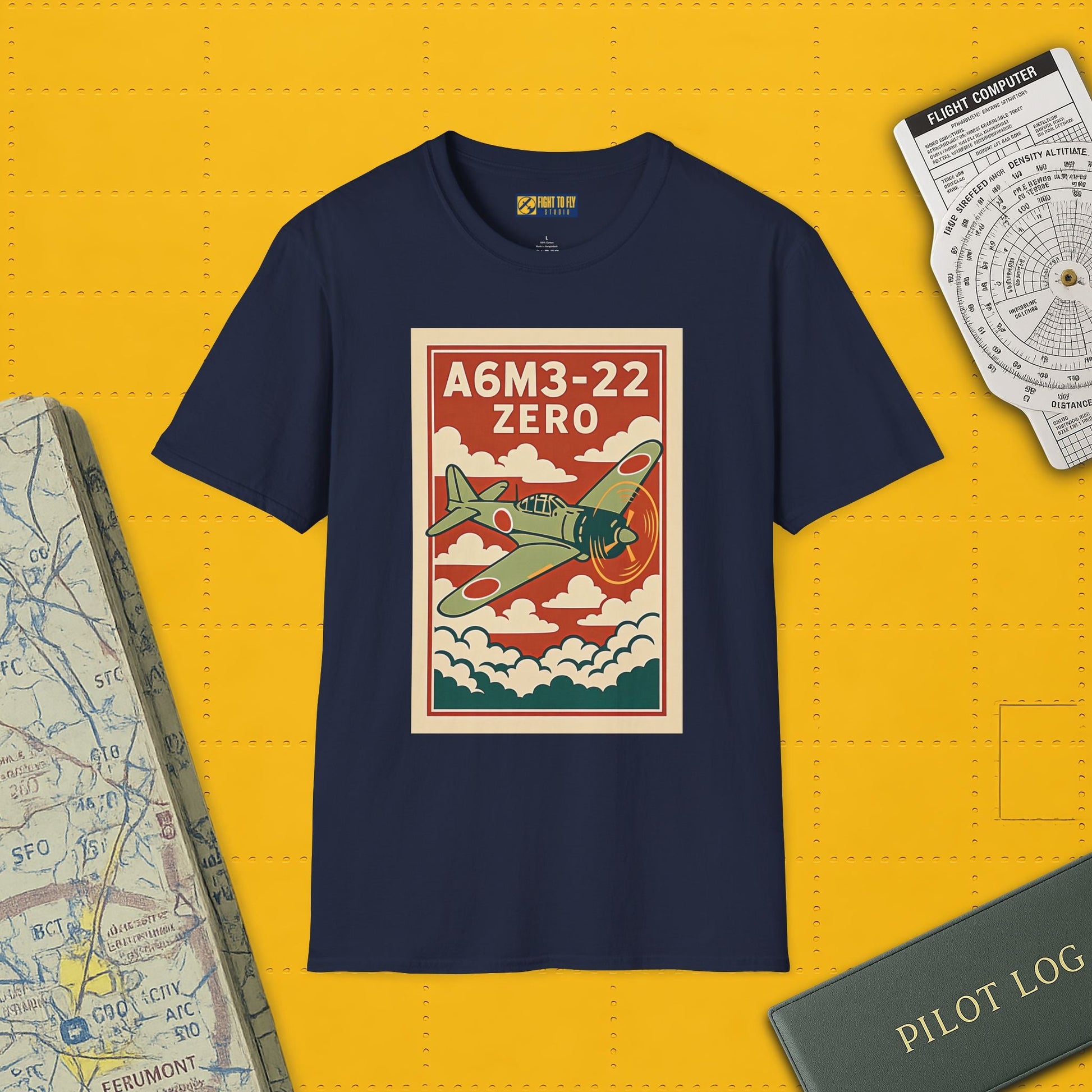 A6M Zero Premium T-Shirt – WWII Japanese Fighter Full Graphic Aviation Tee - Pilot gifts - warbird t-shirt