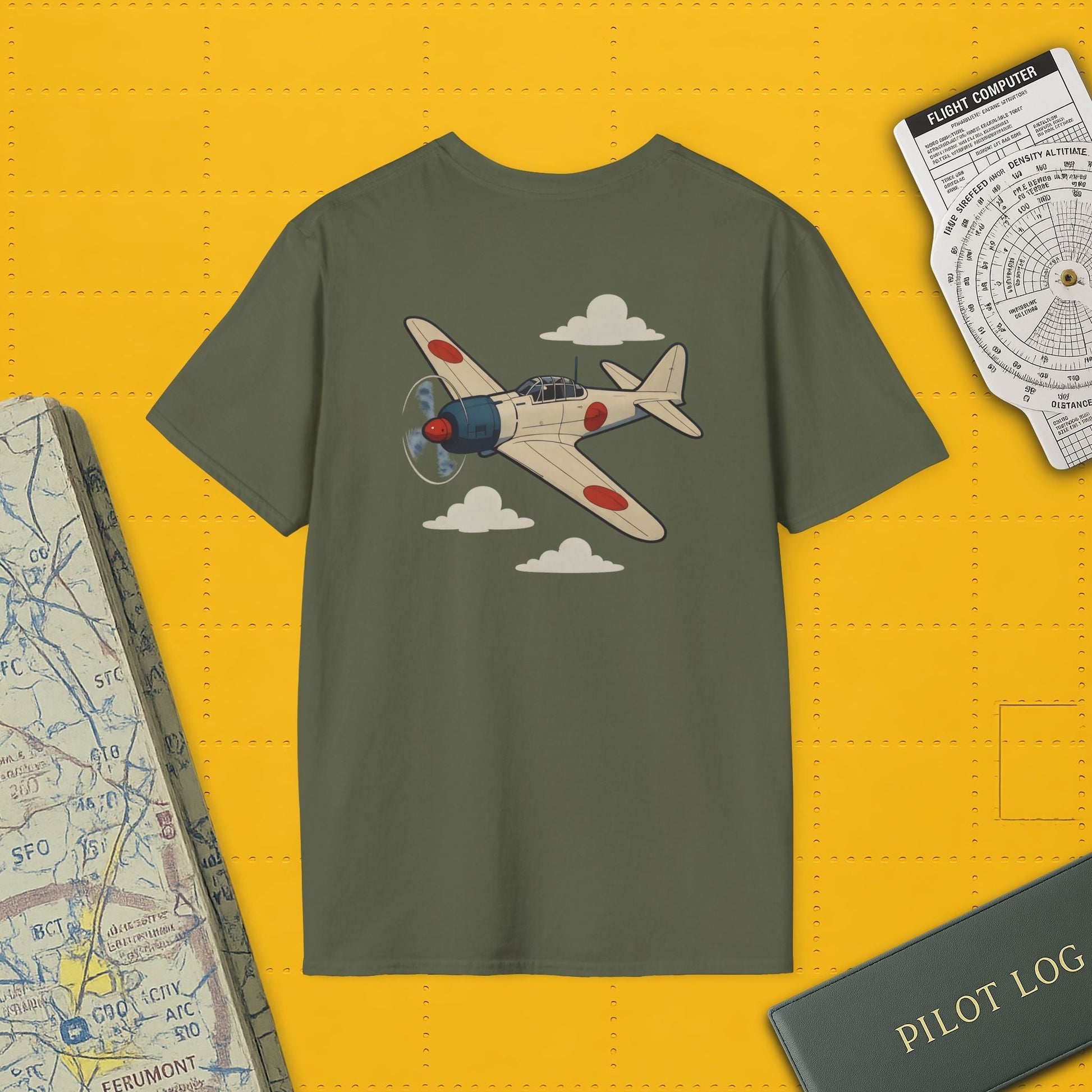 A6M Zero Premium T-Shirt – WWII Japanese Fighter Full Graphic Aviation Tee - Pilot gifts - warbird t-shirt