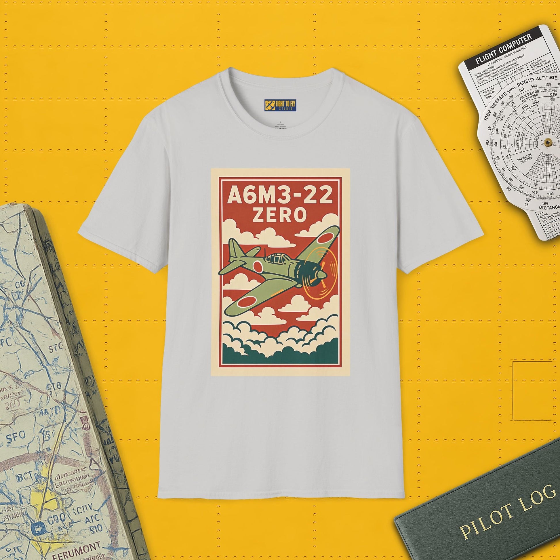 A6M Zero Premium T-Shirt – WWII Japanese Fighter Full Graphic Aviation Tee - Pilot gifts - warbird t-shirt