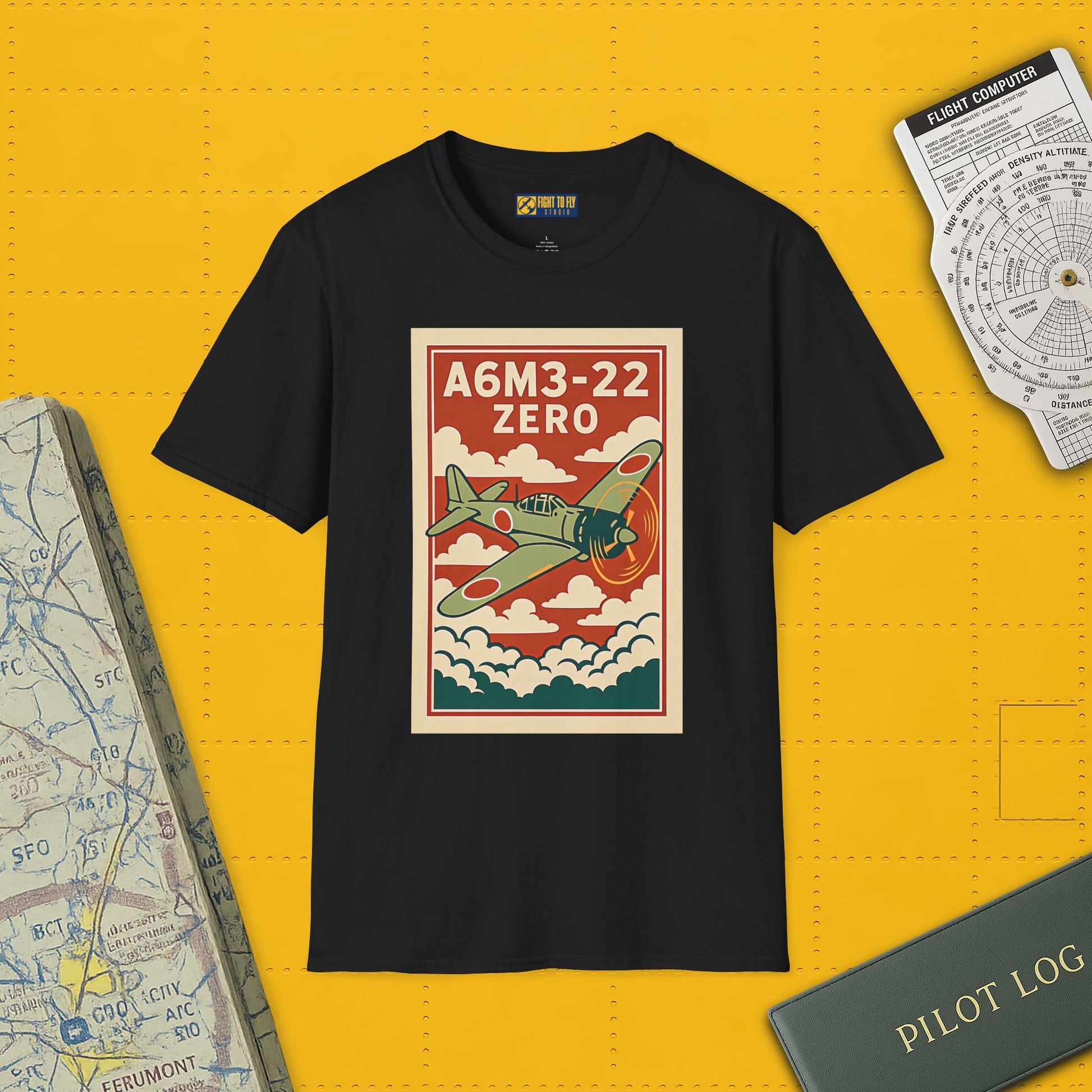 A6M Zero Premium T-Shirt – WWII Japanese Fighter Full Graphic Aviation Tee - Pilot gifts - warbird t-shirt