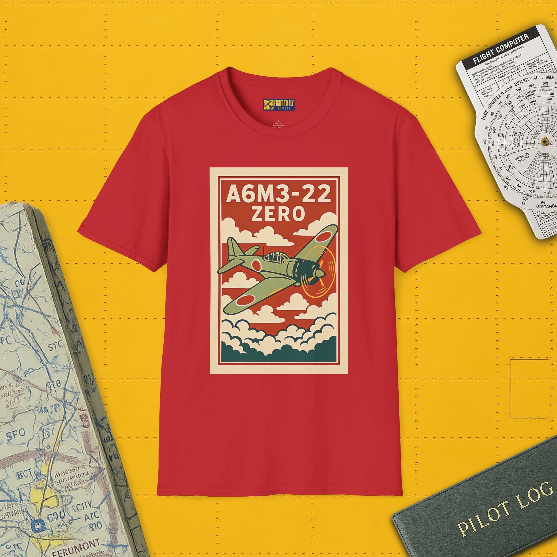 A6M Zero Premium T-Shirt – WWII Japanese Fighter Full Graphic Aviation Tee - Pilot gifts - warbird t-shirt