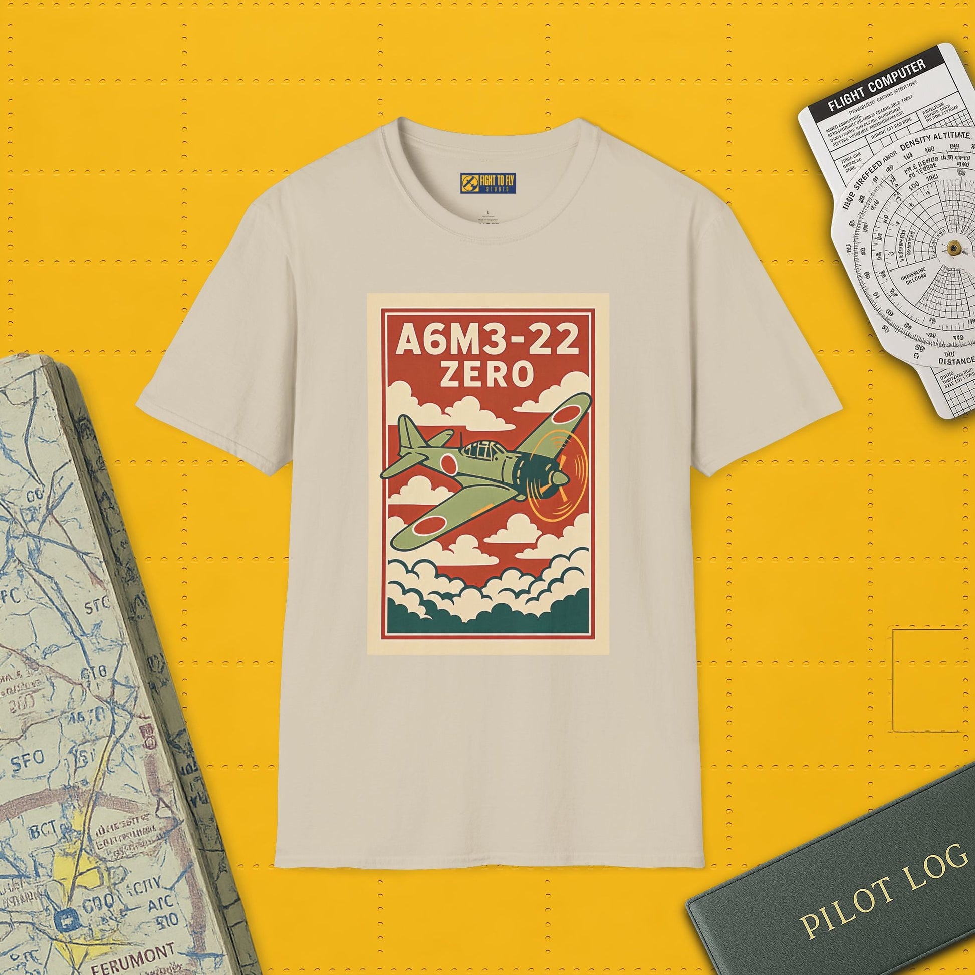 A6M Zero Premium T-Shirt – WWII Japanese Fighter Full Graphic Aviation Tee - Pilot gifts - warbird t-shirt