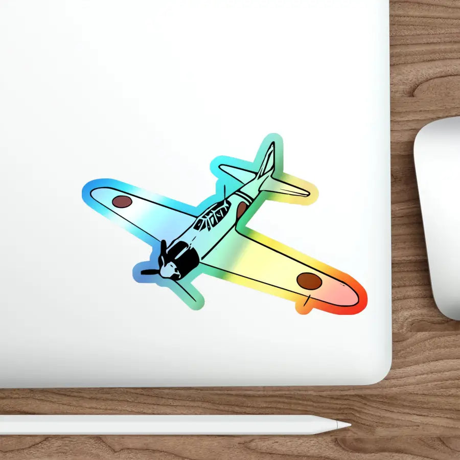 A6M3 Zero Holographic Die-Cut Stickers - Paper products - Pilot gifts - WWII warbird t-shirt