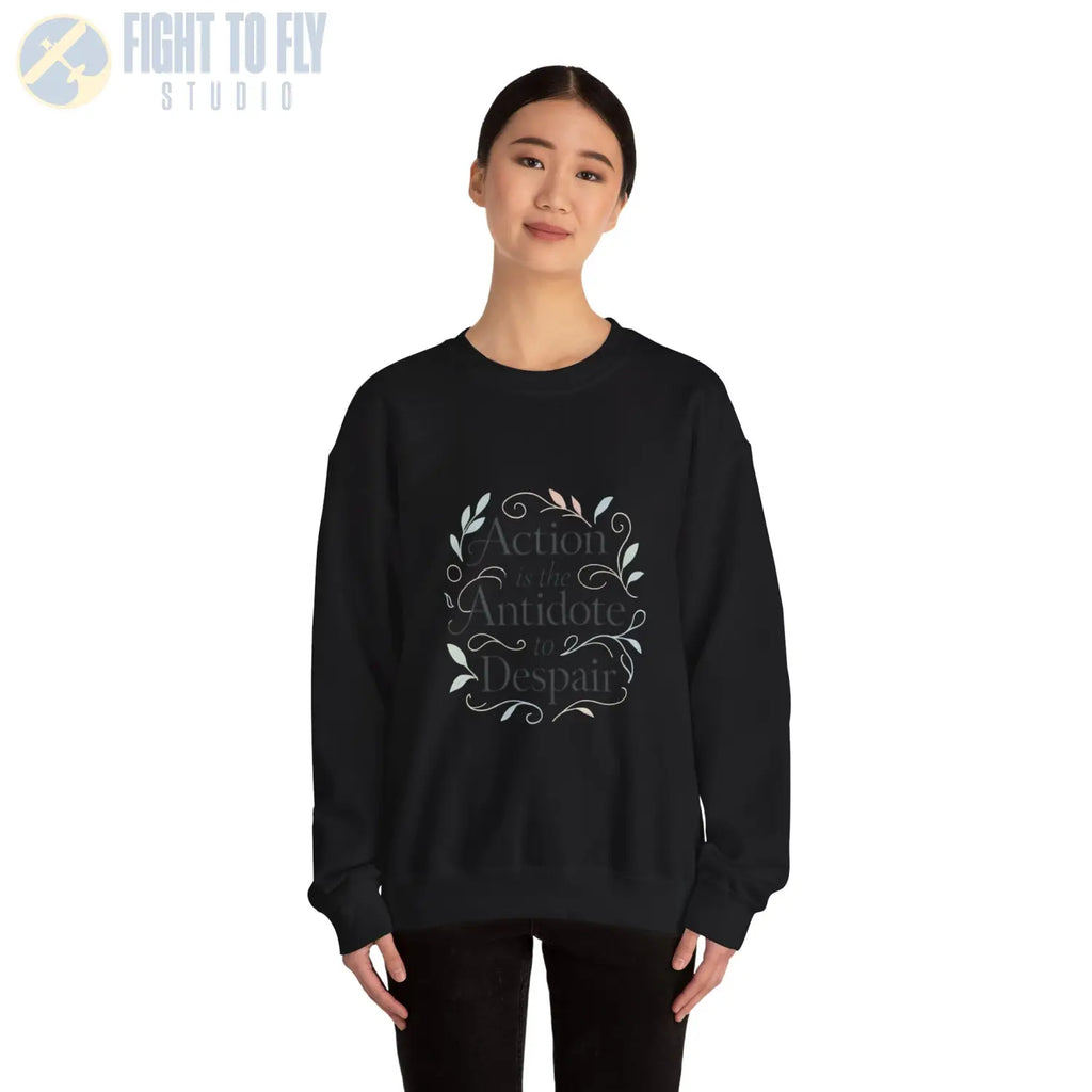 Action Is the Antidote to Despair Crewneck Sweatshirt - Pilot gifts - WWII warbird t-shirt