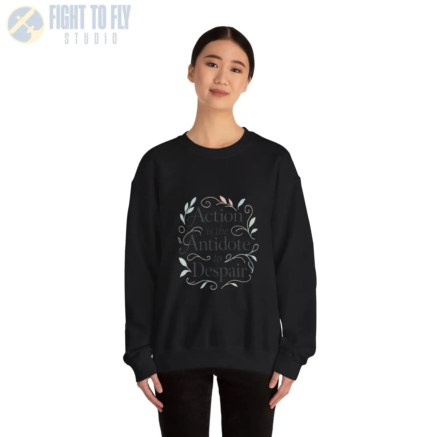 Action Is the Antidote to Despair Crewneck Sweatshirt - Pilot gifts - WWII warbird t-shirt