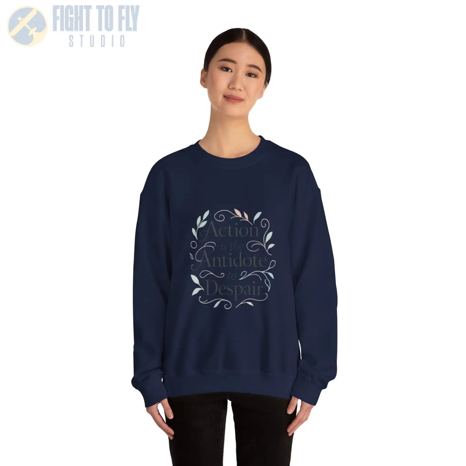 Action Is the Antidote to Despair Crewneck Sweatshirt - Pilot gifts - WWII warbird t-shirt