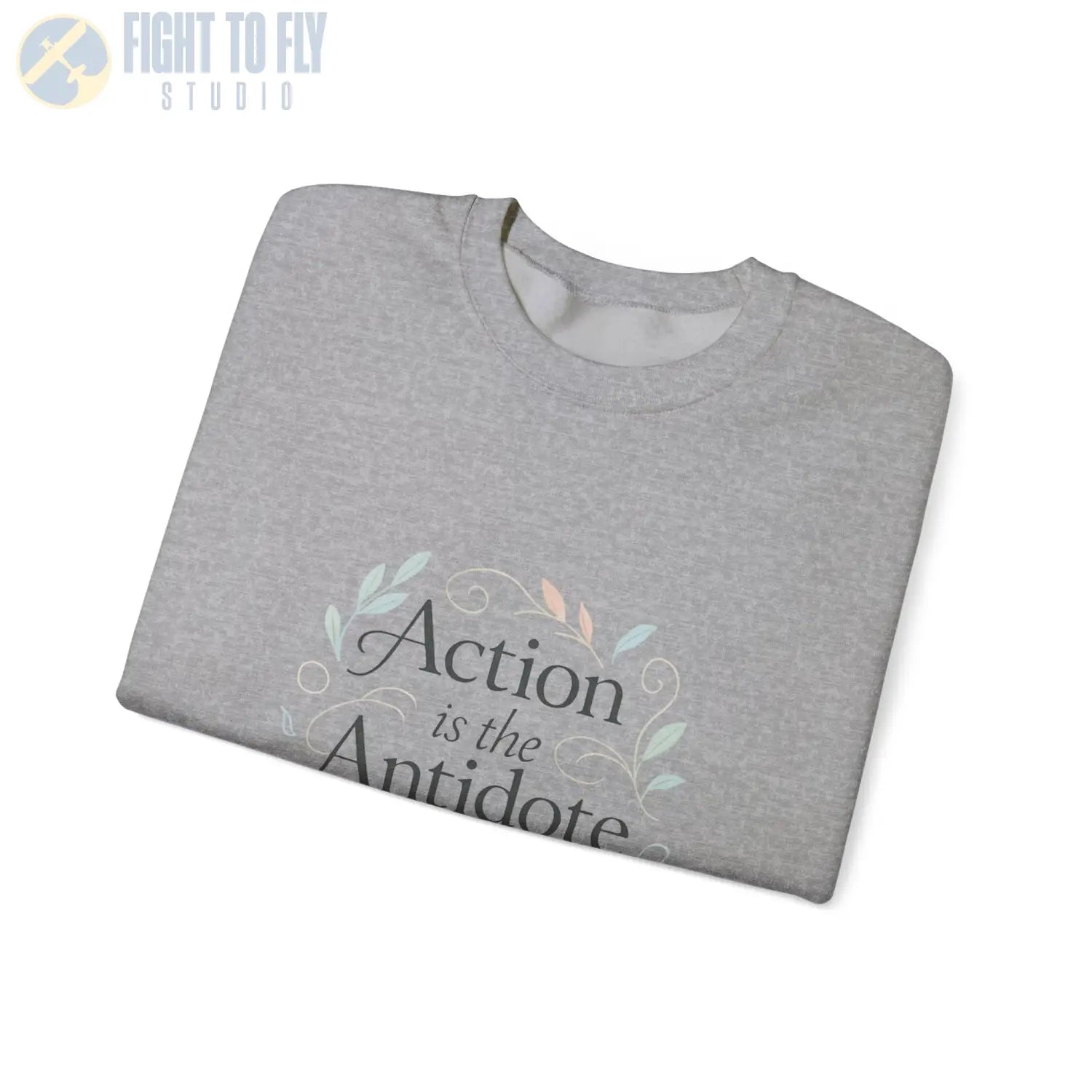 Action Is the Antidote to Despair Crewneck Sweatshirt - Pilot gifts - WWII warbird t-shirt