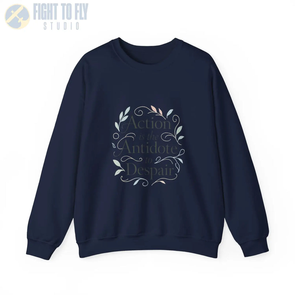 Action Is the Antidote to Despair Crewneck Sweatshirt - Pilot gifts - WWII warbird t-shirt