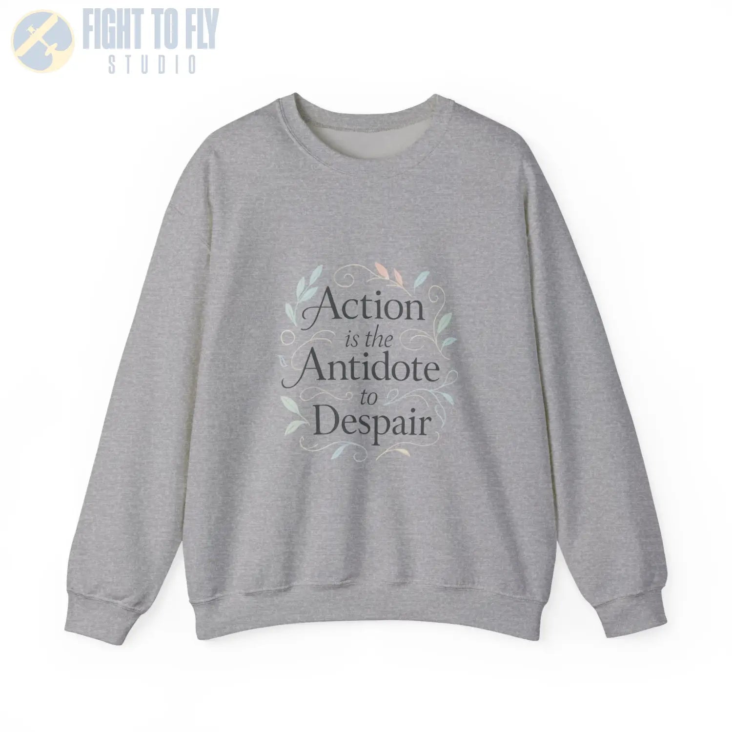 Action Is the Antidote to Despair Crewneck Sweatshirt - Pilot gifts - WWII warbird t-shirt