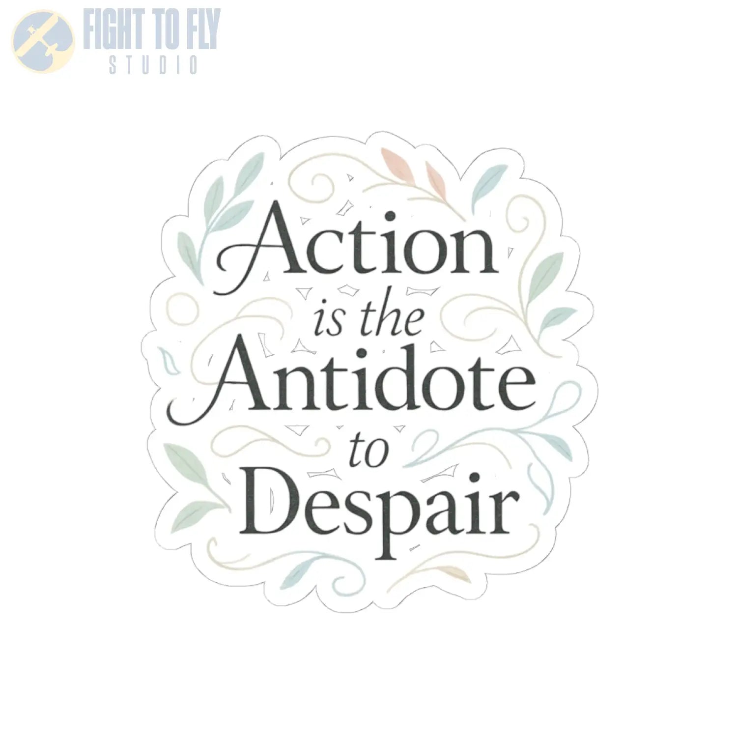 Action Is the Antidote to Despair Kiss-Cut Stickers - Paper products - Pilot gifts - WWII warbird t-shirt