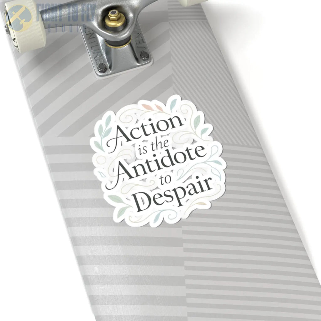 Action Is the Antidote to Despair Kiss-Cut Stickers - Paper products - Pilot gifts - WWII warbird t-shirt