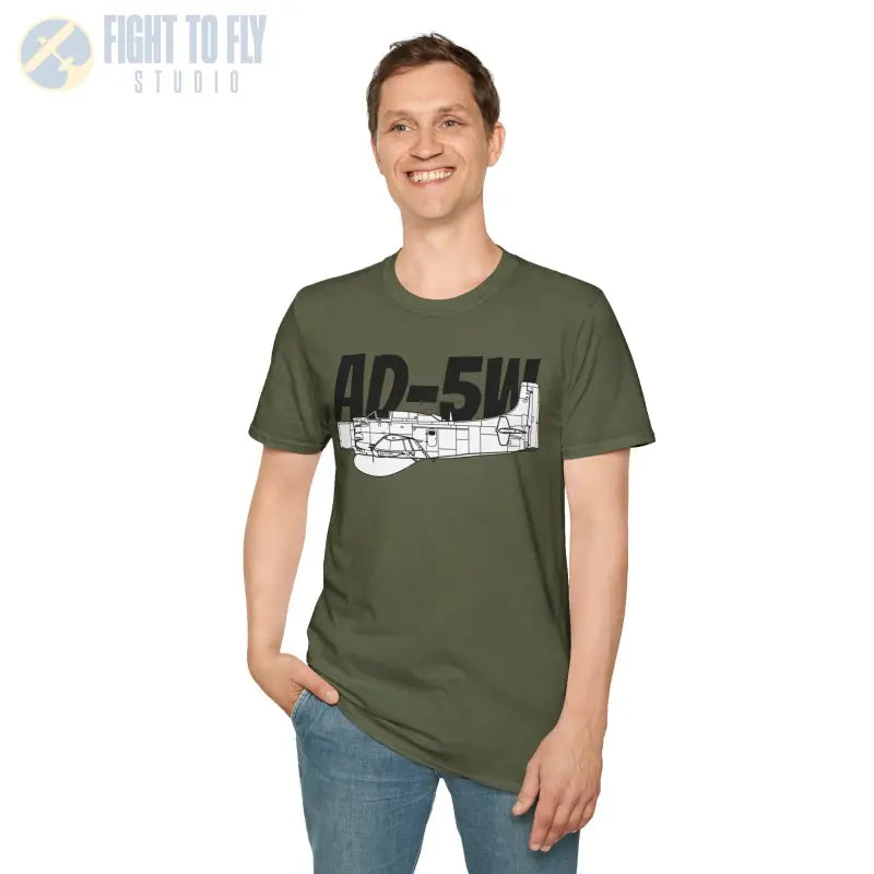 AD-5W Skyraider Side Profile T-Shirt - Pilot gifts - WWII warbird t-shirt