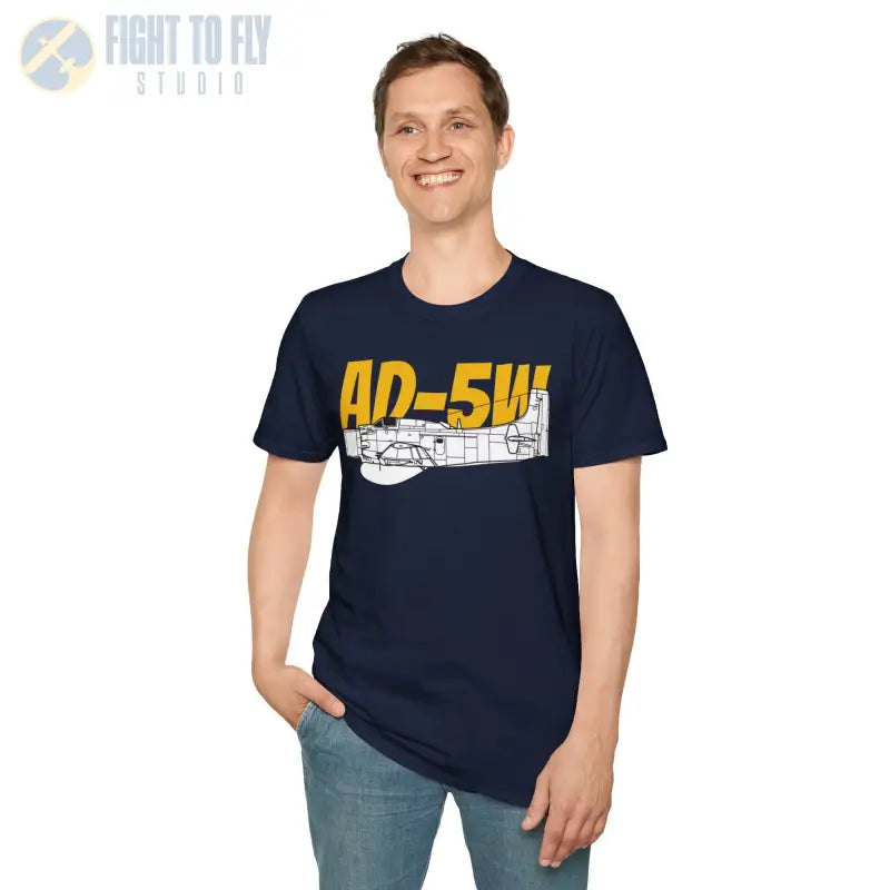 AD-5W Skyraider Side Profile T-Shirt - Pilot gifts - WWII warbird t-shirt