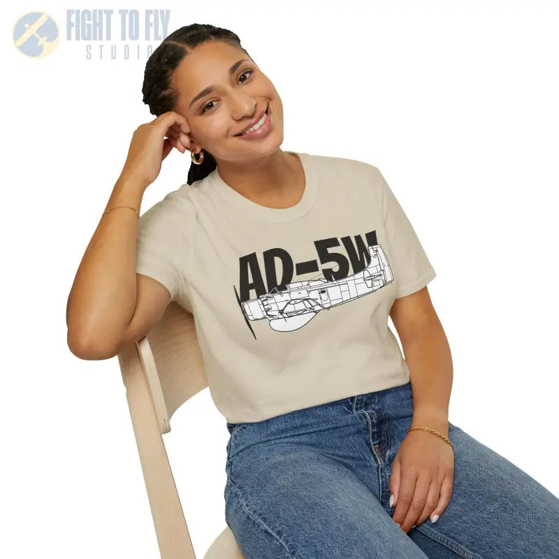 AD-5W Skyraider Side Profile T-Shirt - Pilot gifts - WWII warbird t-shirt