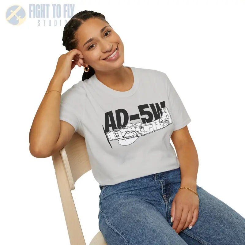 AD-5W Skyraider Side Profile T-Shirt - Pilot gifts - WWII warbird t-shirt