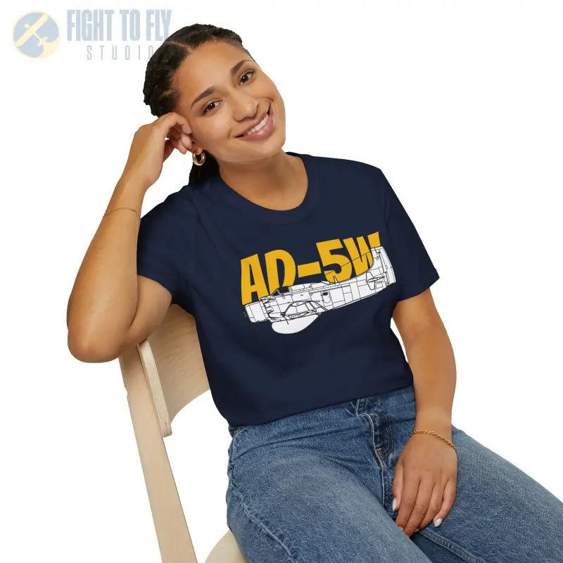 AD-5W Skyraider Side Profile T-Shirt - Pilot gifts - WWII warbird t-shirt