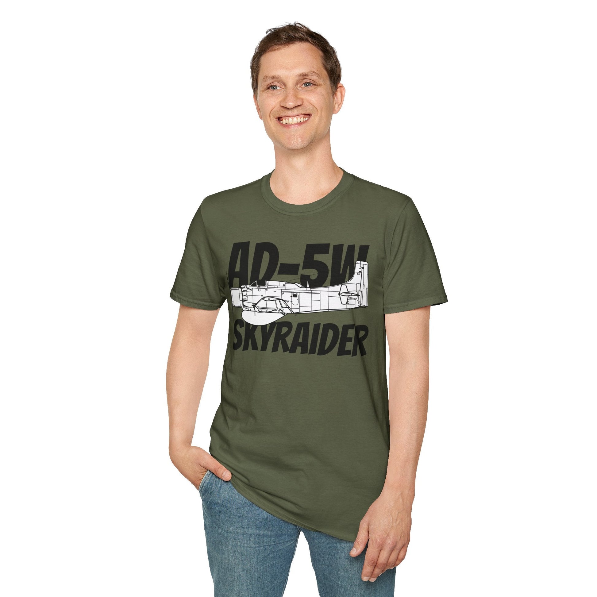 AD-5W Skyraider Side Profile T-Shirt – Early-Warning Navy Variant Tee - Gifts for pilots - Aviation apparel