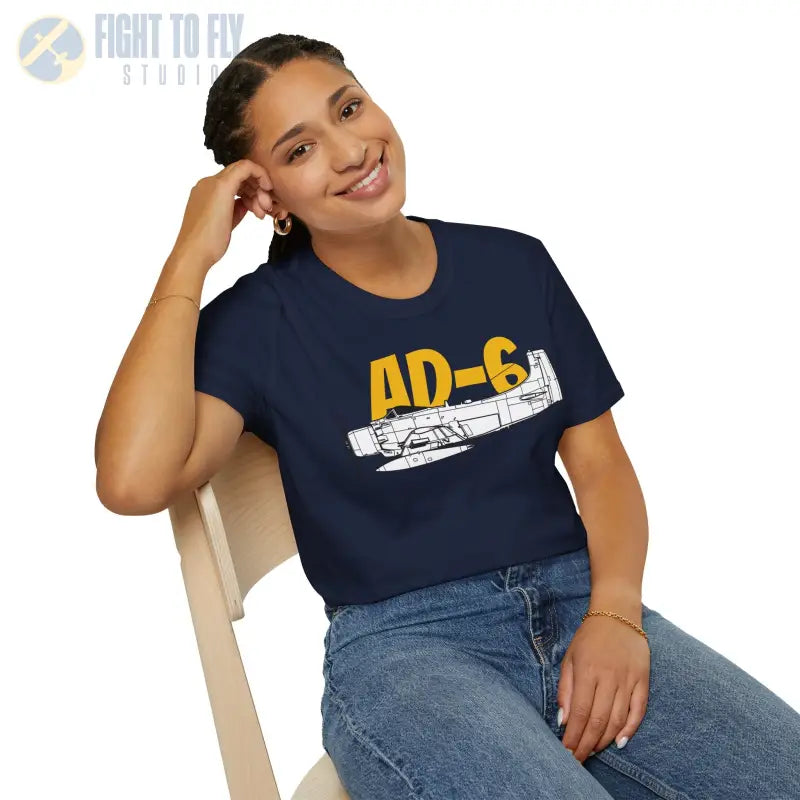 AD 6 Skyraider Side Profile T Shirt Pilot gifts WWII warbird t shirt