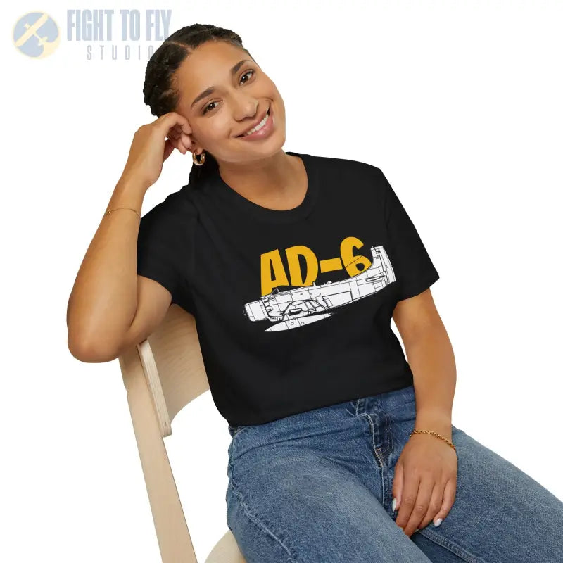 AD-6 Skyraider Side Profile T-Shirt - Pilot gifts - WWII warbird t-shirt