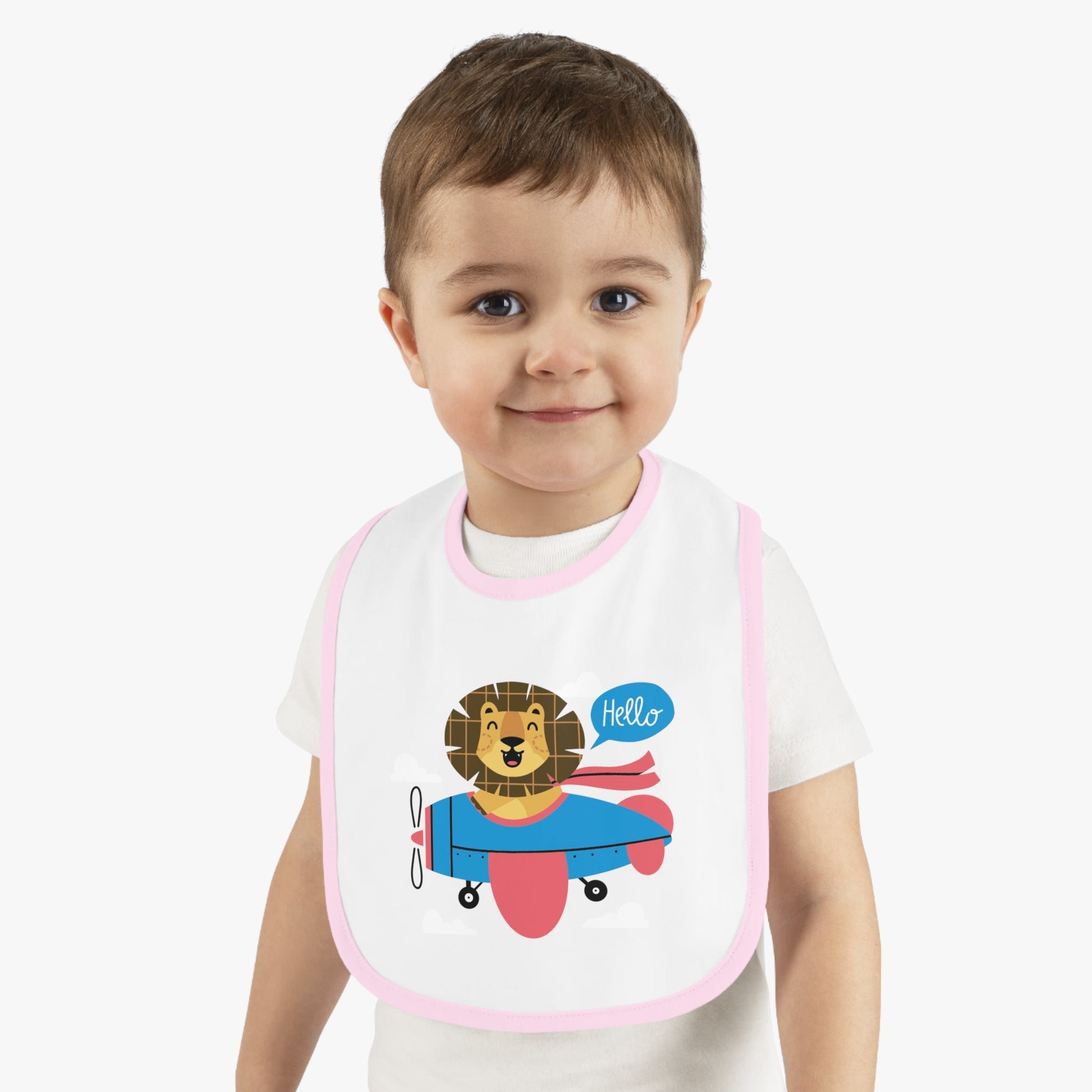 Adorable Baby Bib with Cute Lion Pilot Design - Kids clothes