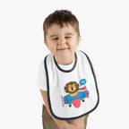 Adorable Baby Bib with Cute Lion Pilot Design - Kids clothes - gifts - WWII warbird t-shirt