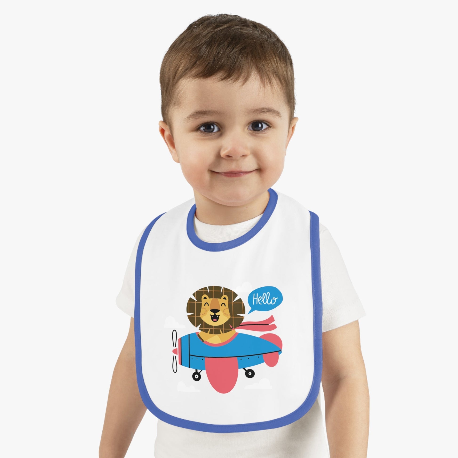 Adorable Baby Bib with Cute Lion Pilot Design - Kids clothes