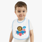 Adorable Baby Bib with Cute Lion Pilot Design - Kids clothes - gifts - WWII warbird t-shirt