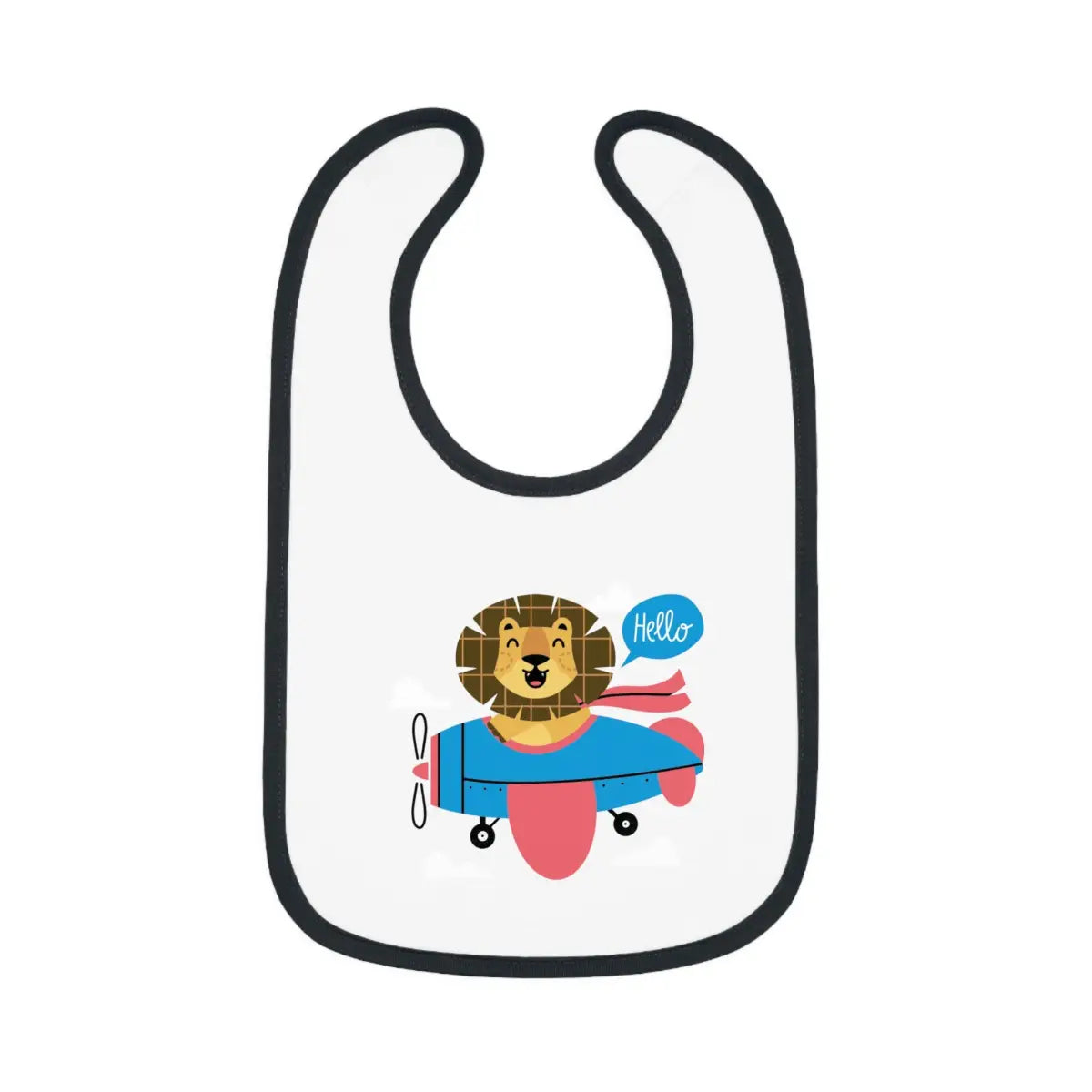 Adorable Baby Bib with Cute Lion Pilot Design - Kids clothes - gifts - WWII warbird t-shirt