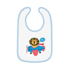 Adorable Baby Bib with Cute Lion Pilot Design - Kids clothes - gifts - WWII warbird t-shirt