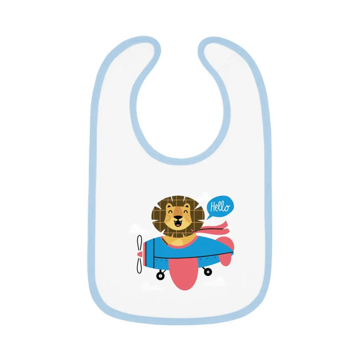 Adorable Baby Bib with Cute Lion Pilot Design - Kids clothes - gifts - WWII warbird t-shirt