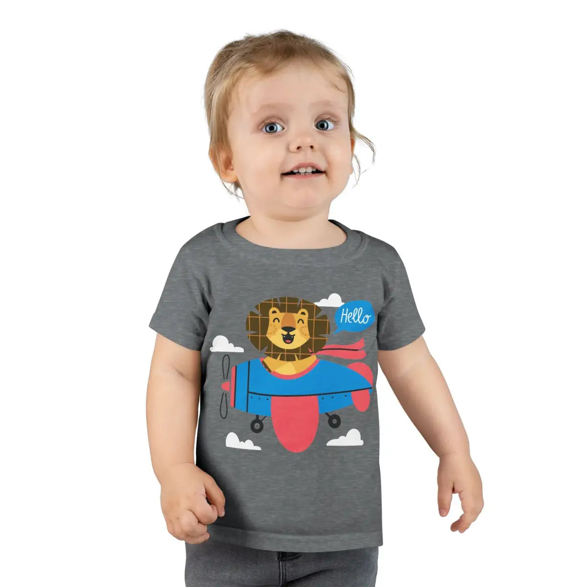 Adorable Toddler T-Shirt with Airplane and Lion Design Cute Kids Tee - clothes - Pilot gifts - WWII warbird t-shirt